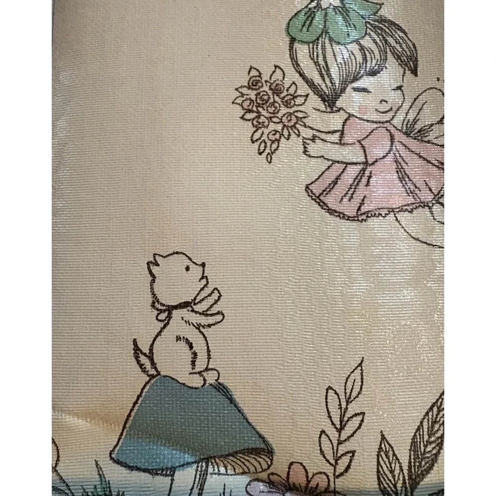 VTG Wallpaper Roll Plus Scraps‎ Whimsical Fairies & Animals 23